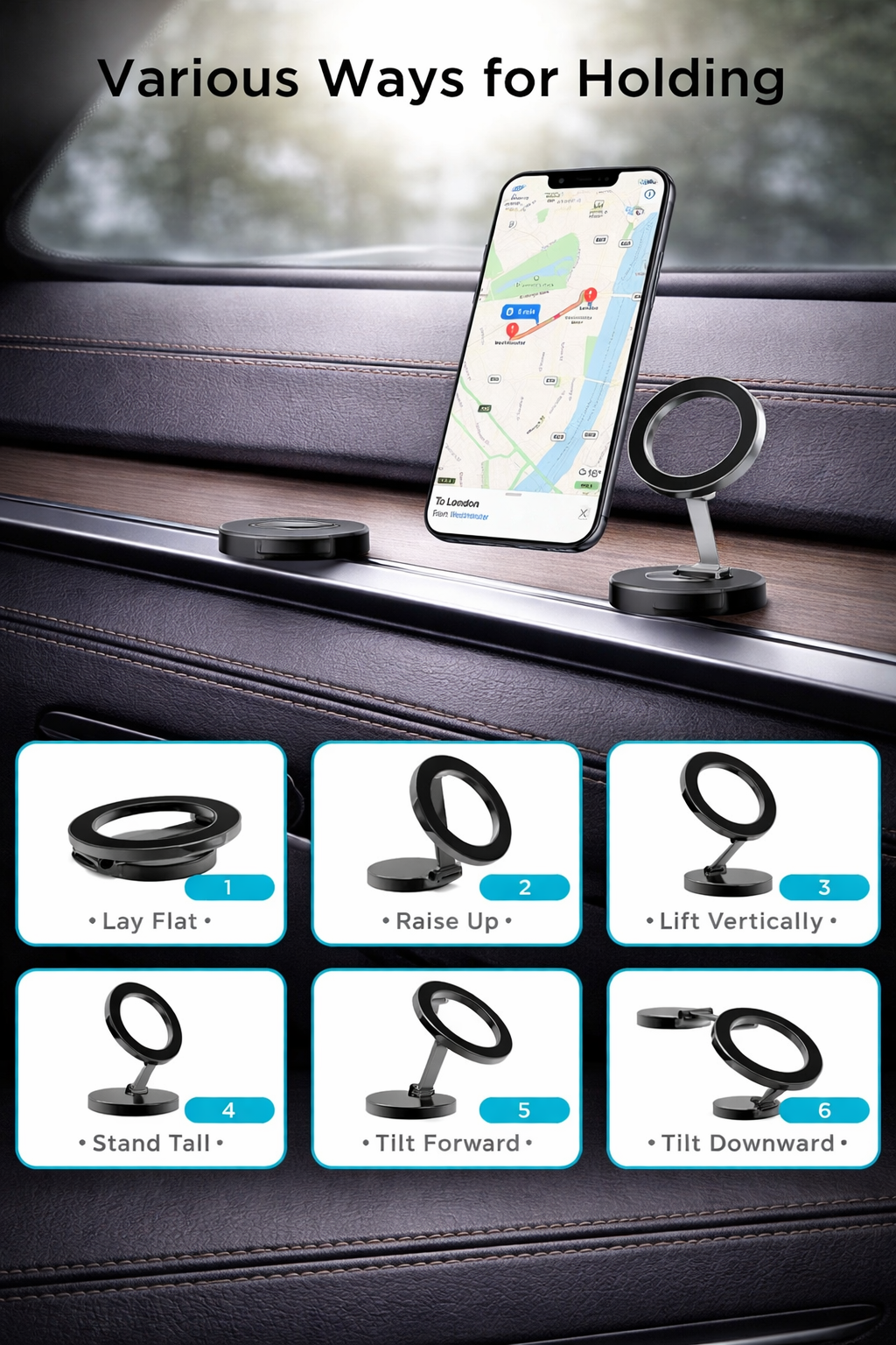 KRON Mount Pro™ – Magnetic Car Phone Holder (Magsafe Compatible)