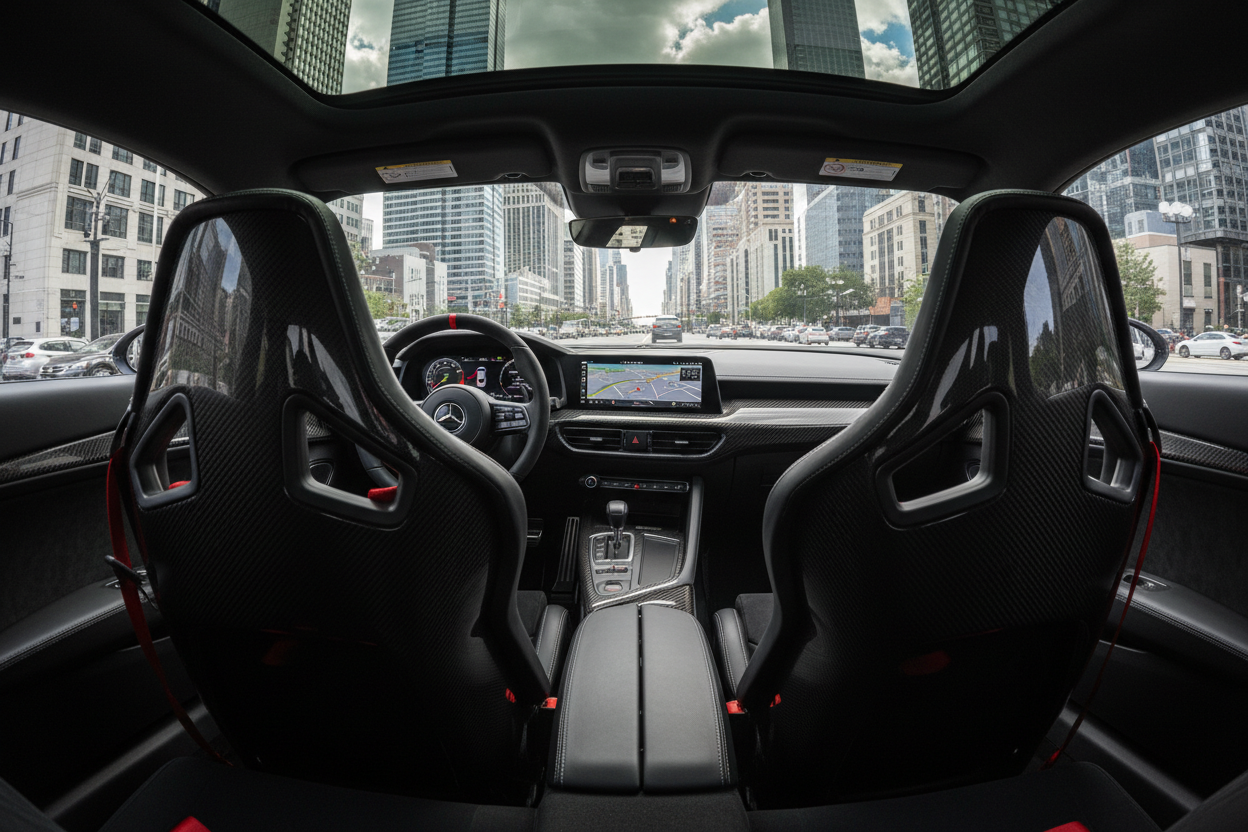 con visibilidad de unos edificios a medio día medio nublado